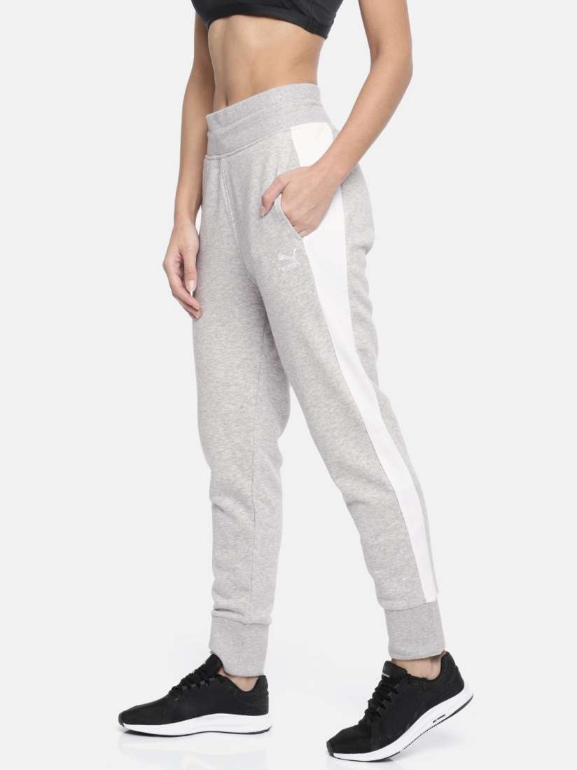 Buy Puma Women Grey Solid Archive Logo T7 Joggers Track Pants for Women 6751307 Myntra