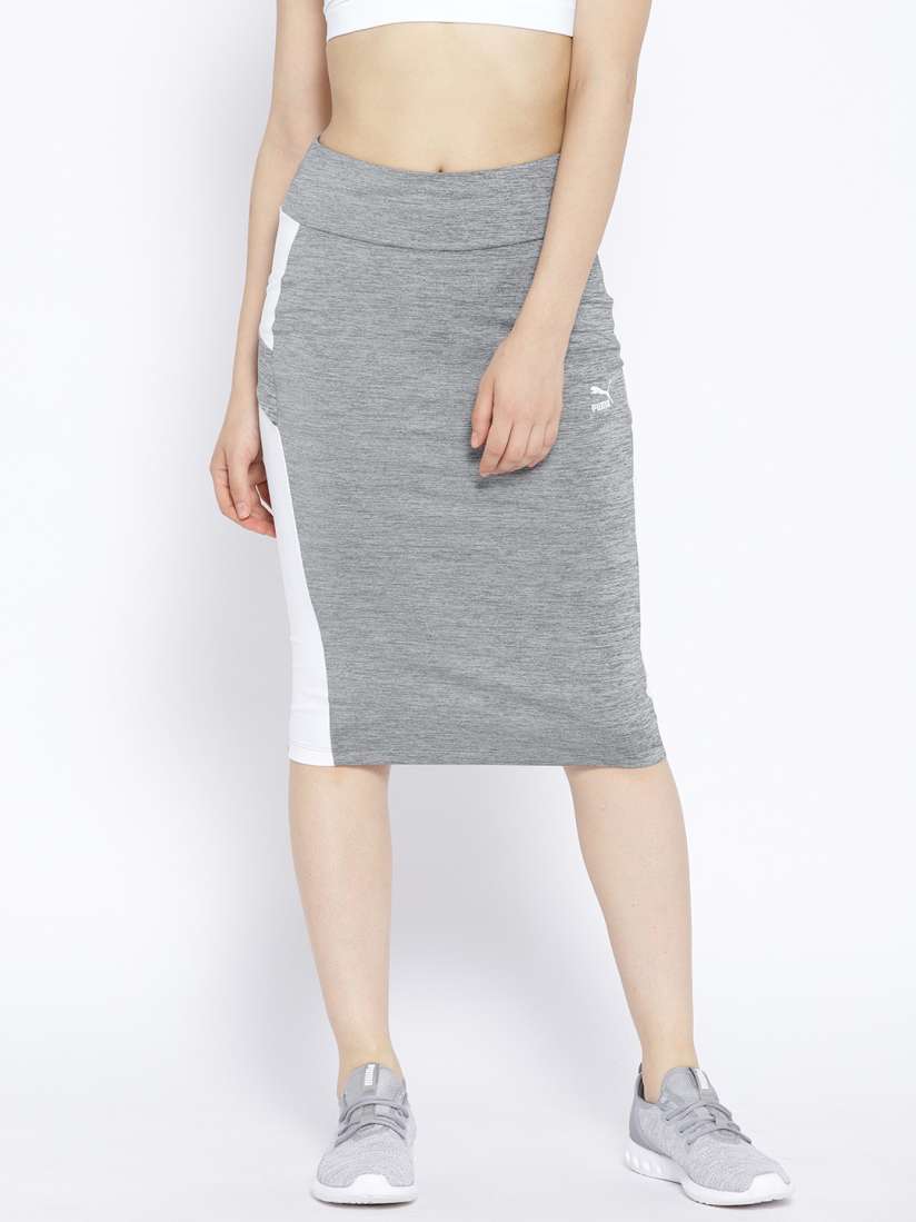 Buy Puma Women Grey Solid Pencil Skirt Skirts for Women 6763662 Myntra