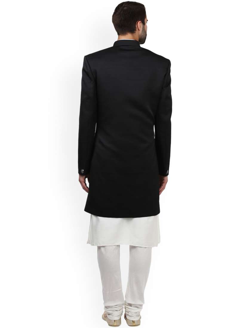 Buy ethnix by Raymond Black Solid Sherwani Sherwani for Men 6767181 Myntra