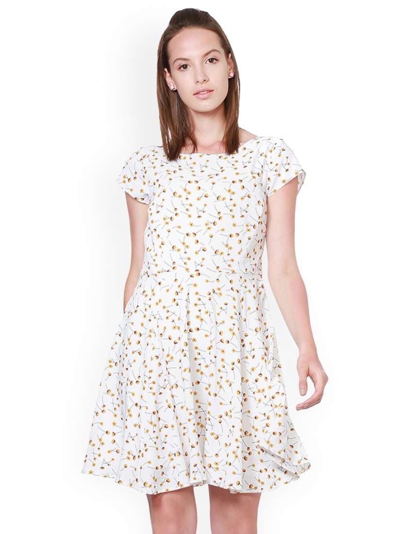 Buy Allen Solly Woman White Printed Fit And Flare Dress Dresses for Women 6780305 Myntra