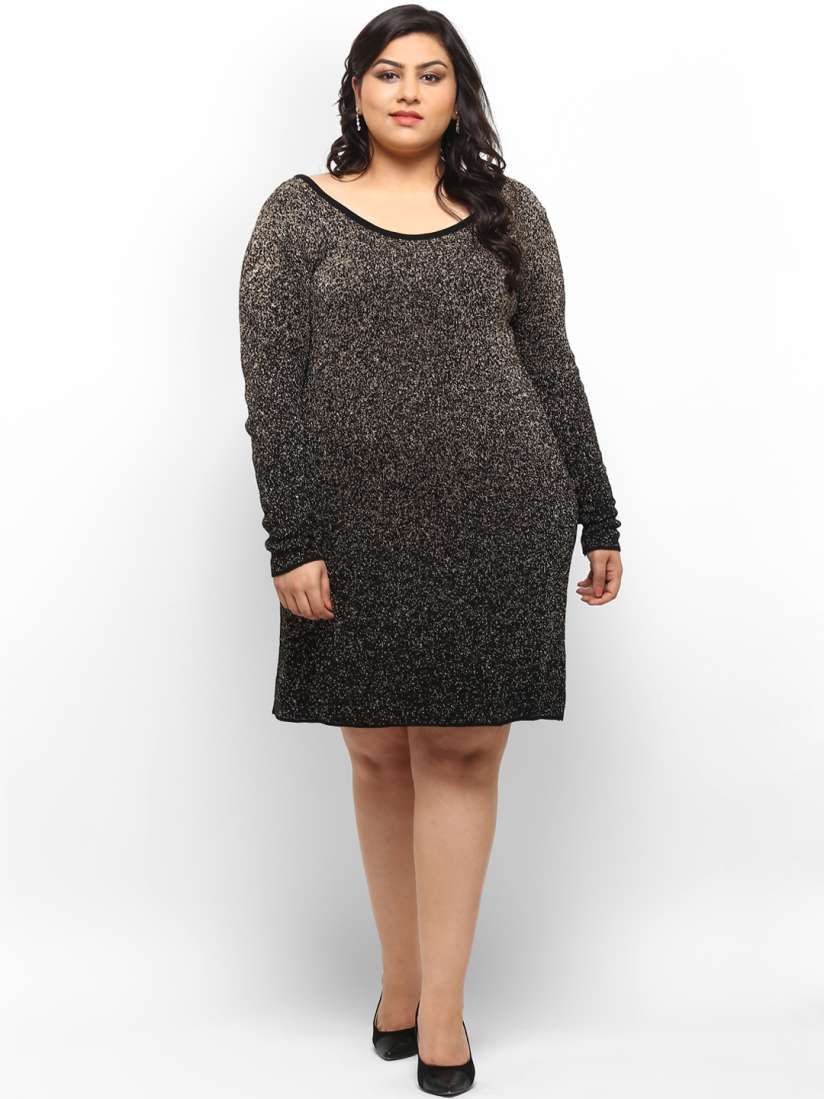 Buy aLL Plus Size Women Black Solid Sheath Dress Dresses for Women 6788043 Myntra