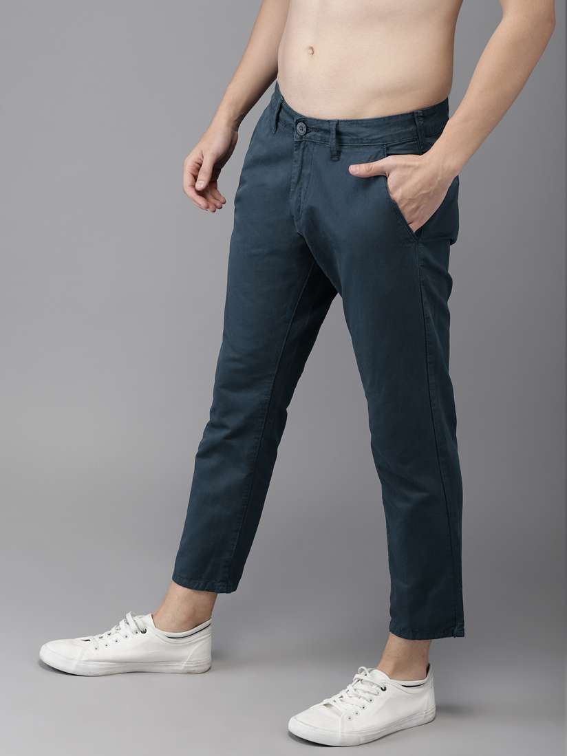 Mens navy cropped chinos shop