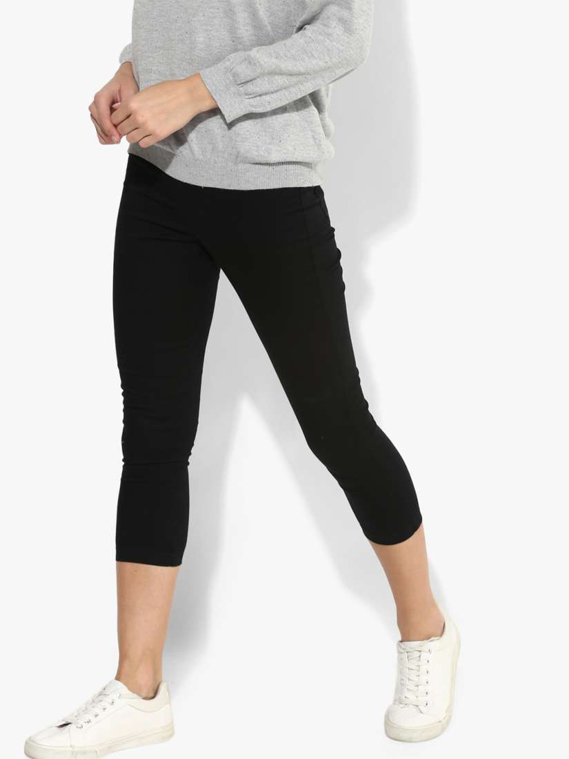 Buy Marks Spencer Women Black Solid Three Fourth Jeggings Jeggings for Women 6792217 Myntra