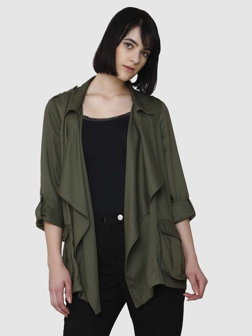 Buy Vero Moda Women Olive Green Solid Tailored Jacket Jackets for Women 6793380 Myntra