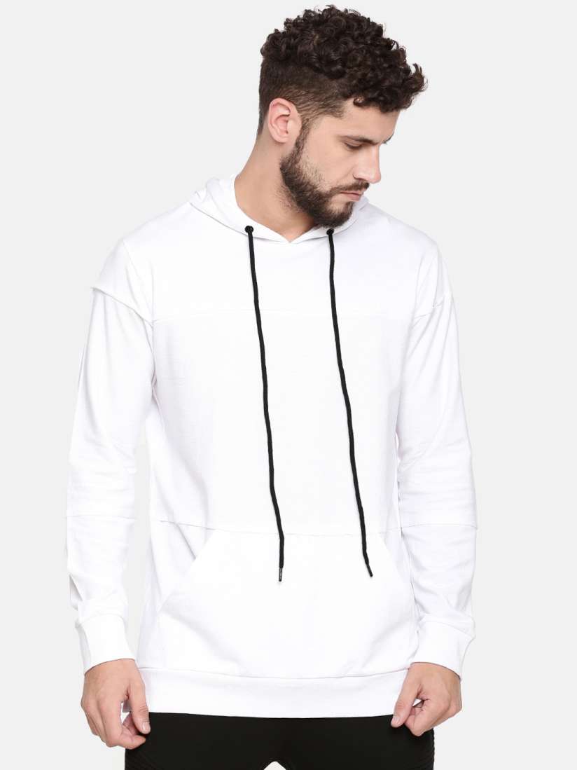 Buy SKULT By Shahid Kapoor Men White Solid Hooded Sweatshirt Sweatshirts for Men 6794811 Myntra