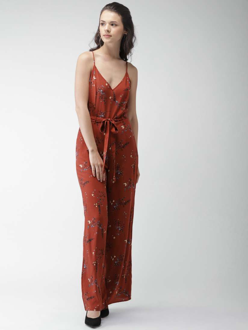 Buy FOREVER 21 Rust Red Printed Basic Jumpsuit Jumpsuit for Women 6794994 Myntra