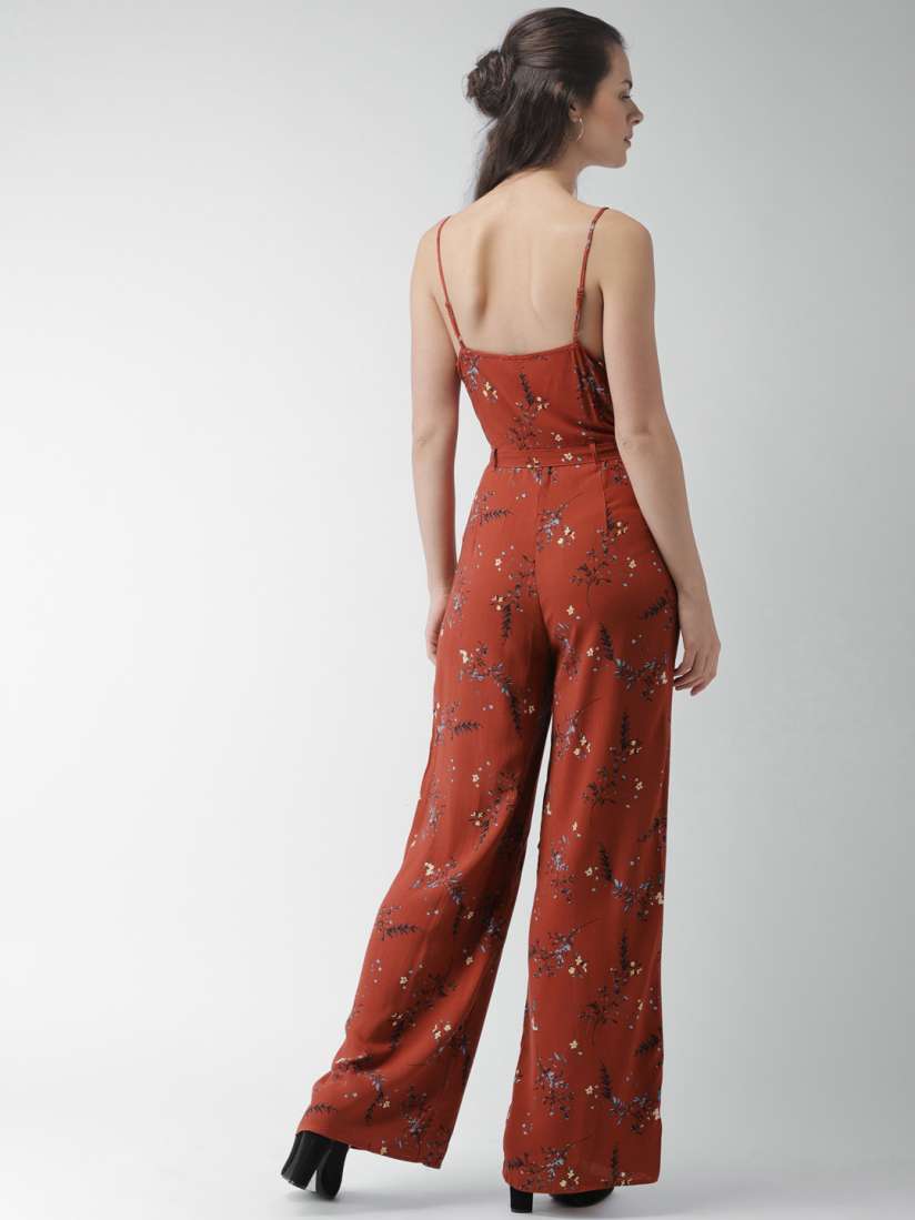 Buy FOREVER 21 Rust Red Printed Basic Jumpsuit Jumpsuit for Women 6794994 Myntra