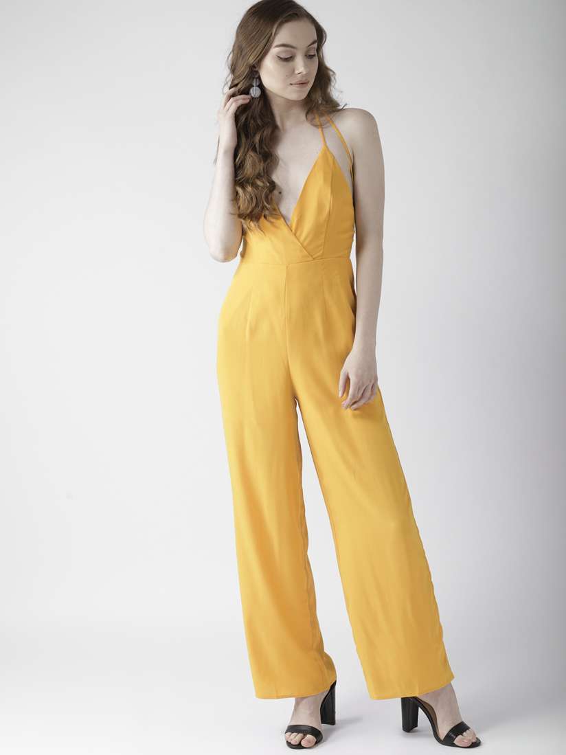 Yellow jumpsuit forever 21 hot sale