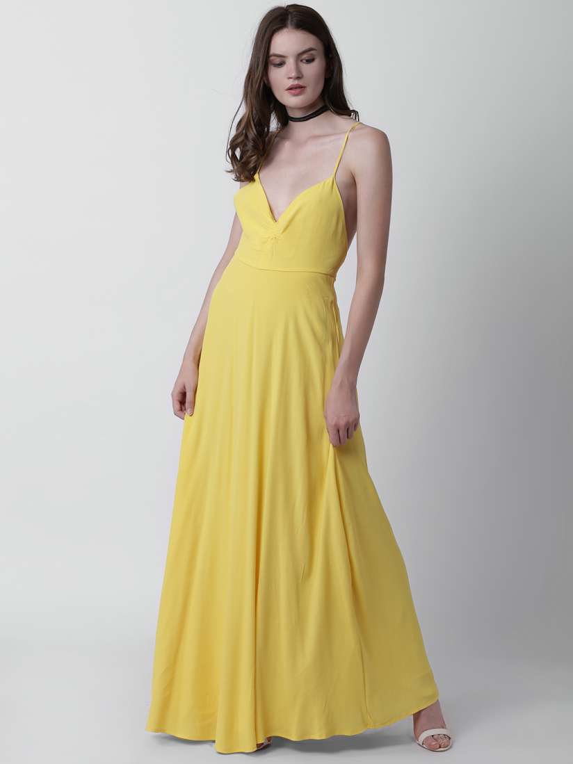 Buy FOREVER 21 Women Yellow Solid Maxi Dress Dresses for Women 6795192 Myntra
