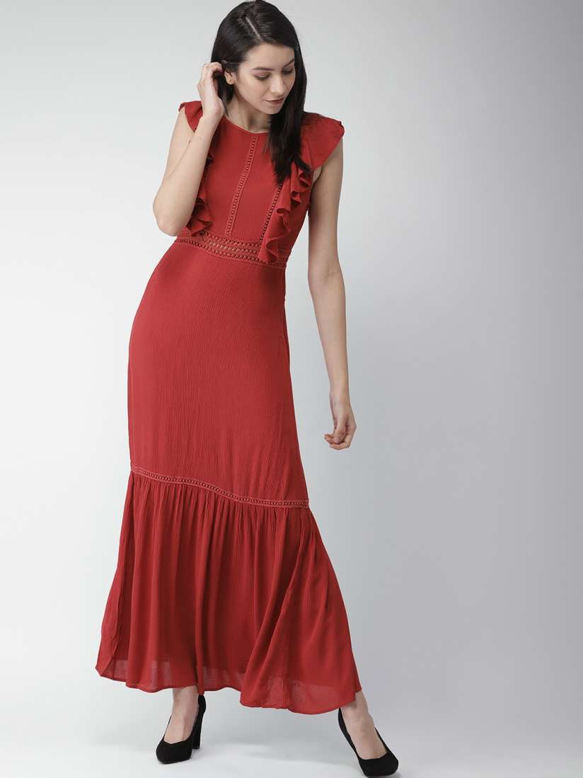 Buy FOREVER 21 Women Red Solid Maxi Dress Dresses for Women 6795301 Myntra