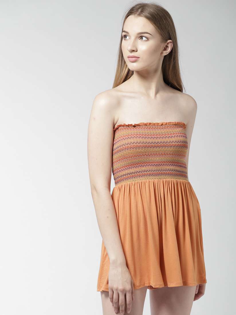 Buy FOREVER 21 Orange Solid Playsuit Jumpsuit for Women 6795307 Myntra
