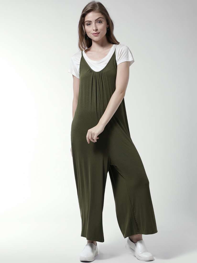 Forever 21 olive green jumpsuit online