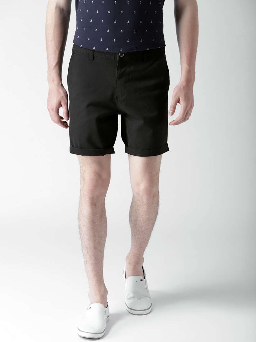 Buy FOREVER 21 Men Black Solid Regular Fit Chino Shorts Shorts for Men 6796525 Myntra