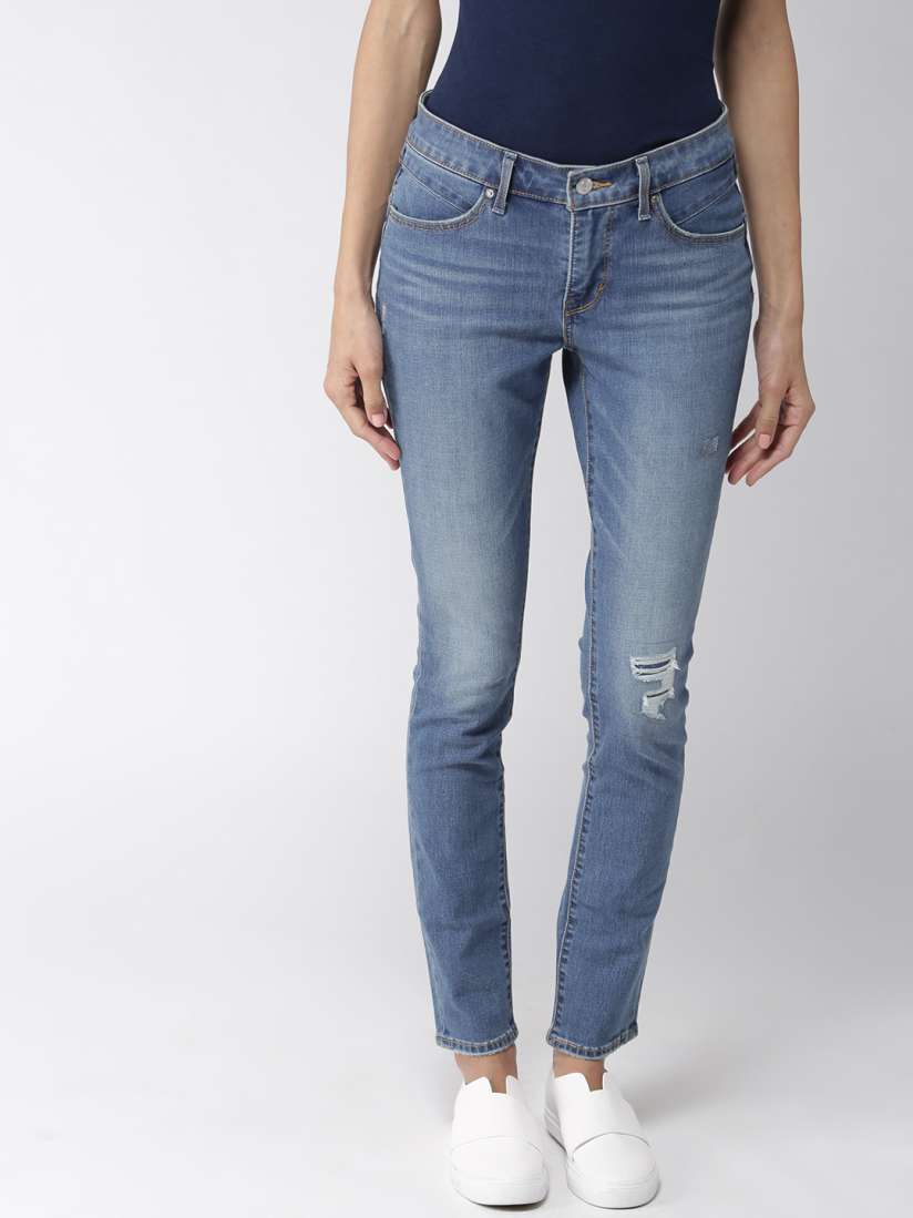 Buy Levis Women Blue Revel Super Skinny Fit Mid Rise Low Distress Stretchable Jeans Jeans for Women 6799282 Myntra
