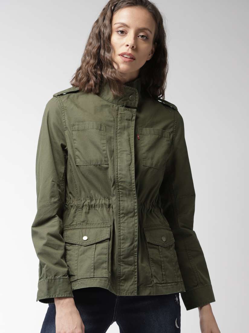 Levi's green jacket women's discount