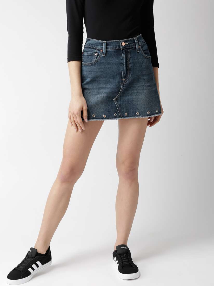 Buy Levis Women Blue Washed Denim Mini A Line Skirt 5063 Skirts for Women 6799464 Myntra