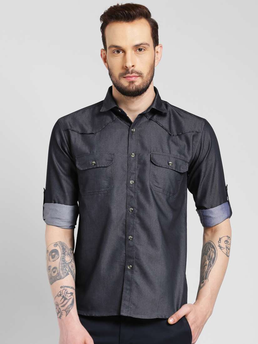 Buy Being Fab Men Black Slim Fit Printed Casual Shirt Shirts for Men 6801992 Myntra