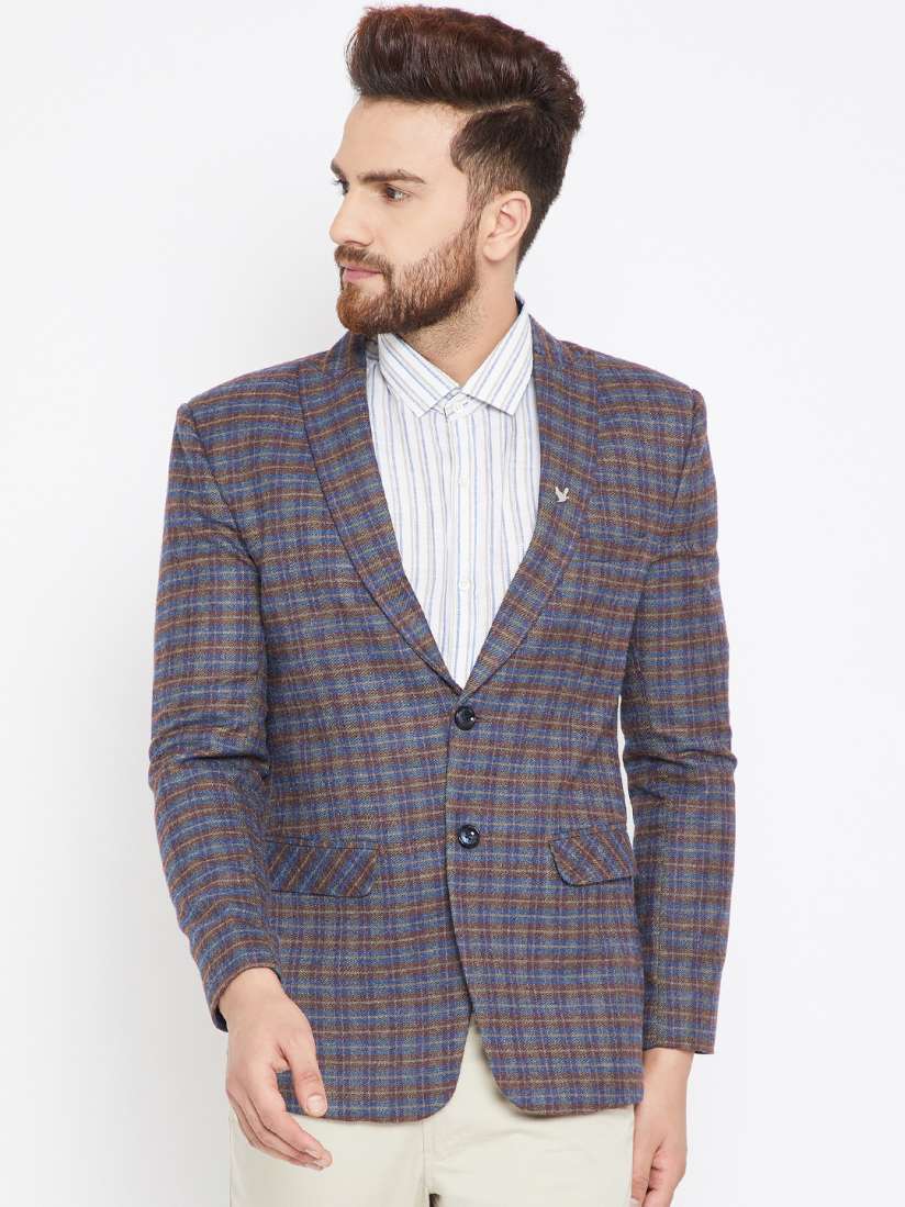 Buy Canary London Men Grey Brown Slim Fit Checked Casual Blazer Blazers for Men 6810087 Myntra