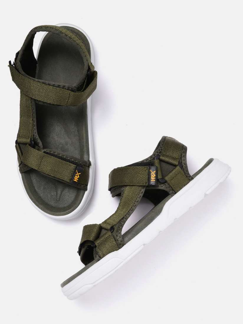 Buy HRX by Hrithik Roshan Men Olive Green Hook Loop Athleisure Sports Sandals Sandals for Men 6810105 Myntra