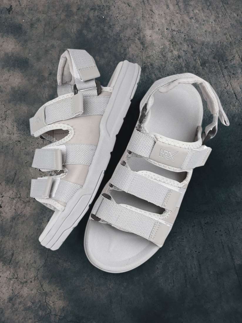 Buy HRX by Hrithik Roshan Men Grey Solid Hook Loop Athleisure Sandal Sandals for Men 6810115 Myntra