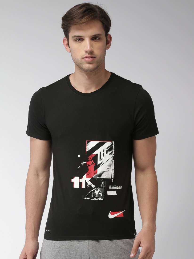 Buy Nike Men Black Printed Kyrie Nike DRI FIT T shirt Tshirts for Men 6813920 Myntra
