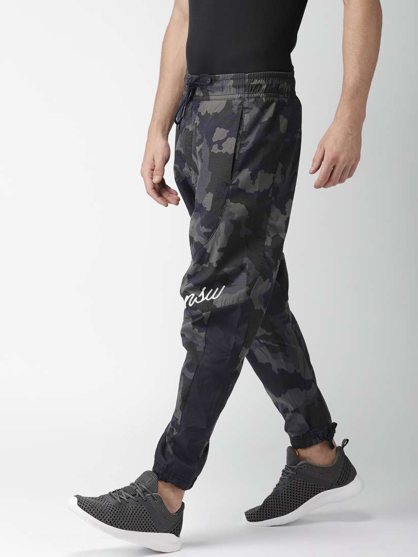 Buy Nike Men Grey Blue Camouflage Print NSW PANT WVN CAMO Joggers Track Pants for Men 6814010 Myntra