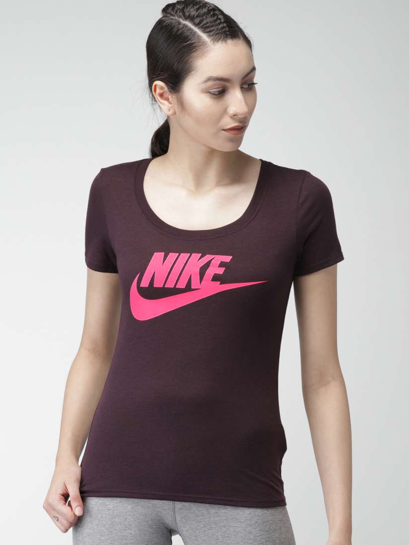 Buy Nike Women Burgundy AS W NSW TBL SCP FTRA LOGO Tshirt Tshirts for Women 6814049 Myntra