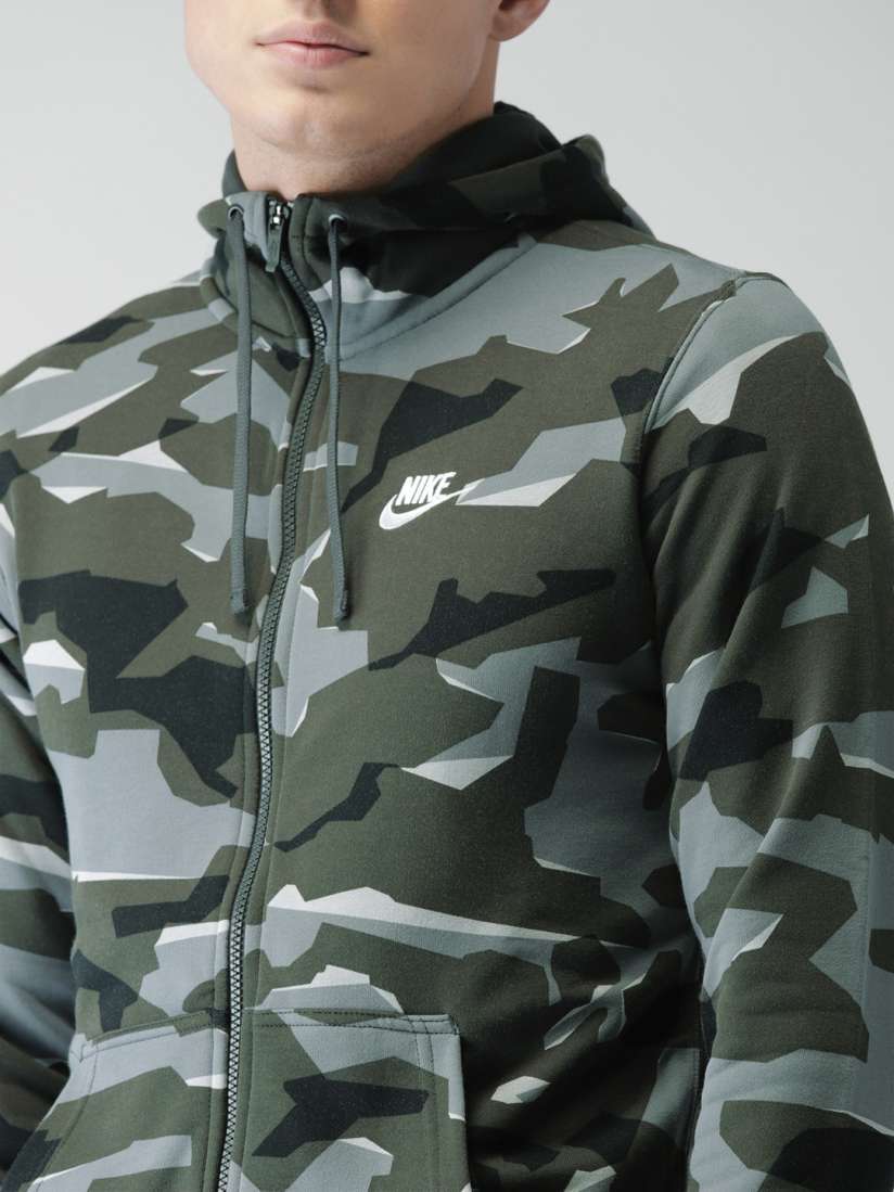 Nike m nsw club camo hoodie fz ft best sale
