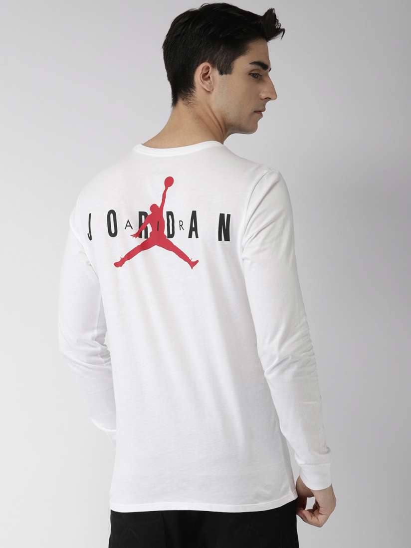 Buy Nike Men White M JSW LS JORDAN AIR GX Back Printed Round Neck Pure Cotton T shirt Tshirts for Men 6814108 Myntra