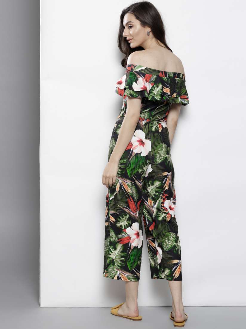 Buy DOROTHY PERKINS Black Green Printed Culotte Jumpsuit Jumpsuit for Women 6816299 Myntra
