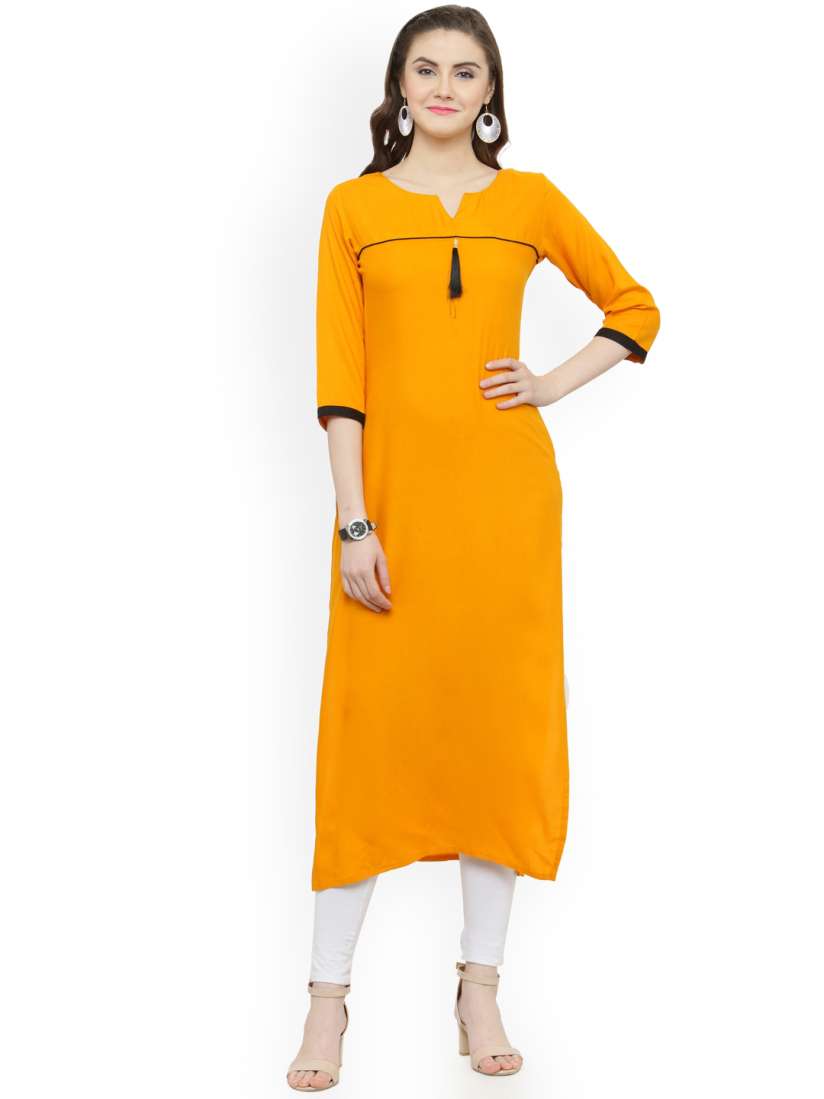 Yellow kurtis on myntra 2025