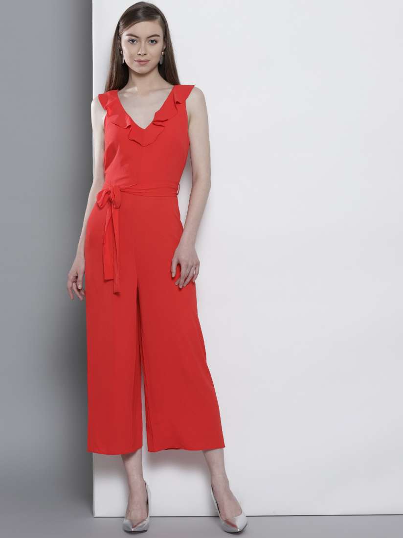 Buy DOROTHY PERKINS Red Solid Culotte Jumpsuit Jumpsuit for Women 6825493 Myntra