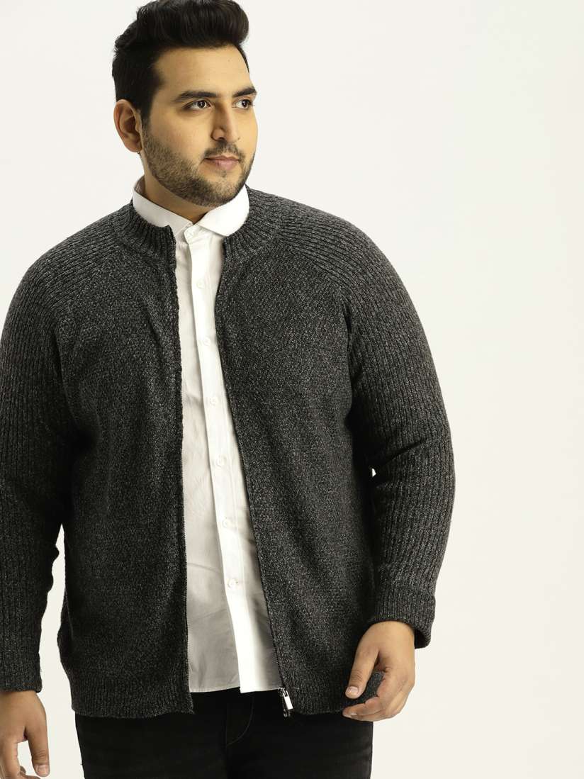 Plus size charcoal grey cardigan online