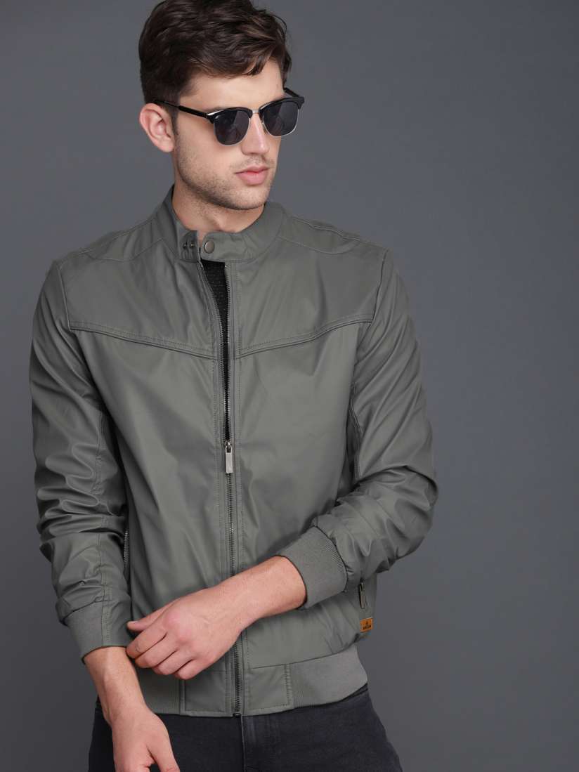 Buy WROGN Men Grey Solid Bomber Jacket Jackets for Men 6832168 Myntra