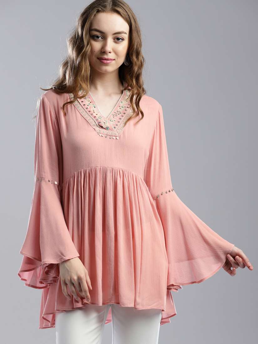 Buy W Women Pink Solid A Line Top Tops for Women 6835513 Myntra