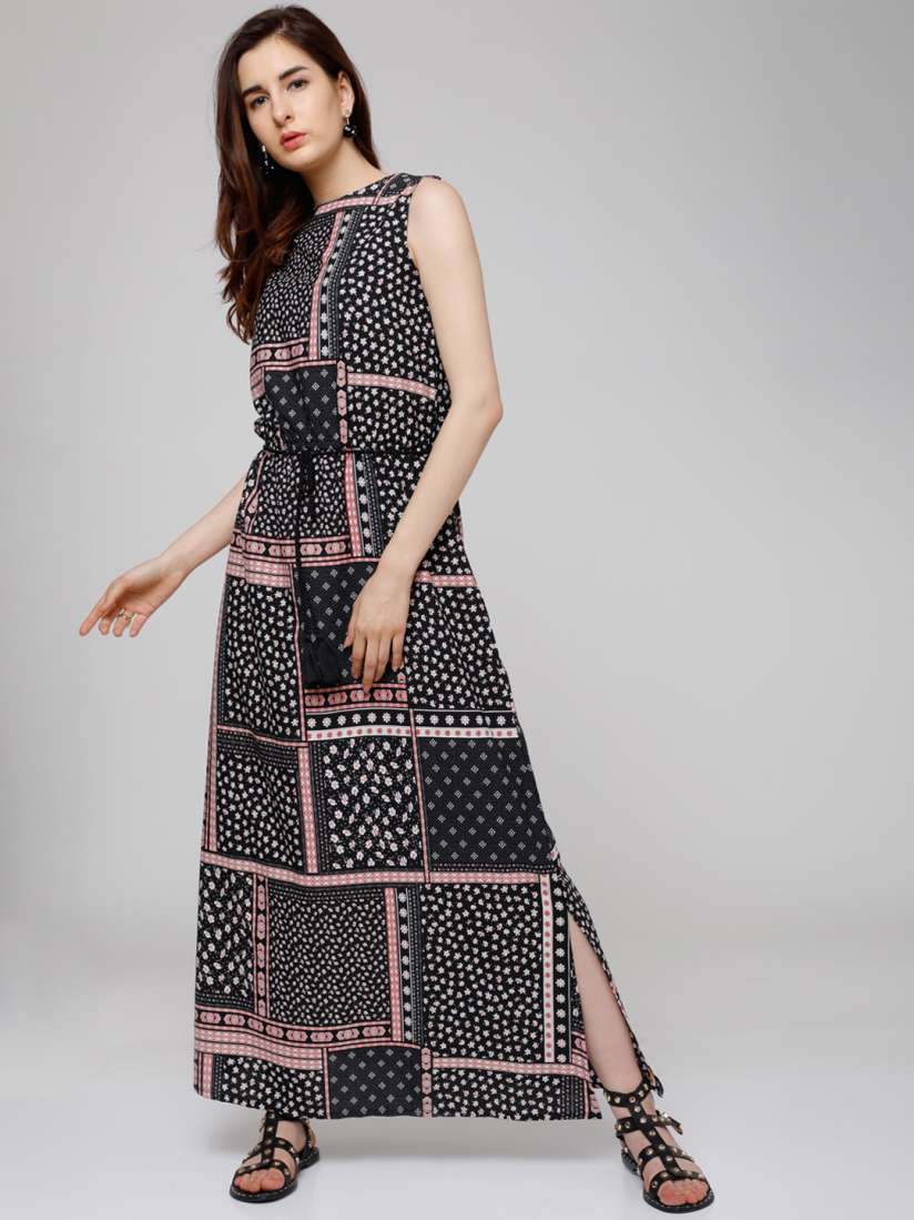 Buy Tokyo Talkies Women Black Printed Maxi Dress Dresses for Women 6838228 Myntra