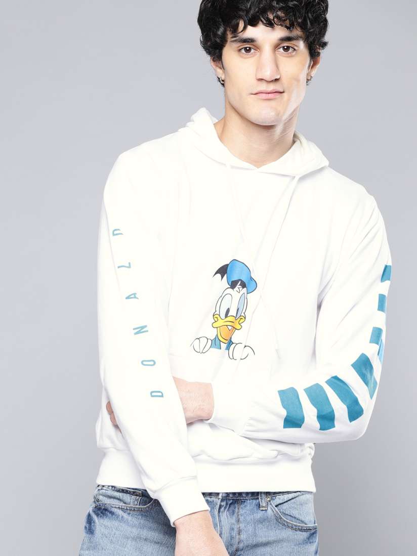Buy Kook N Keech Disney Men White Hooded Printed Sweatshirt Sweatshirts for Men 6838487 Myntra