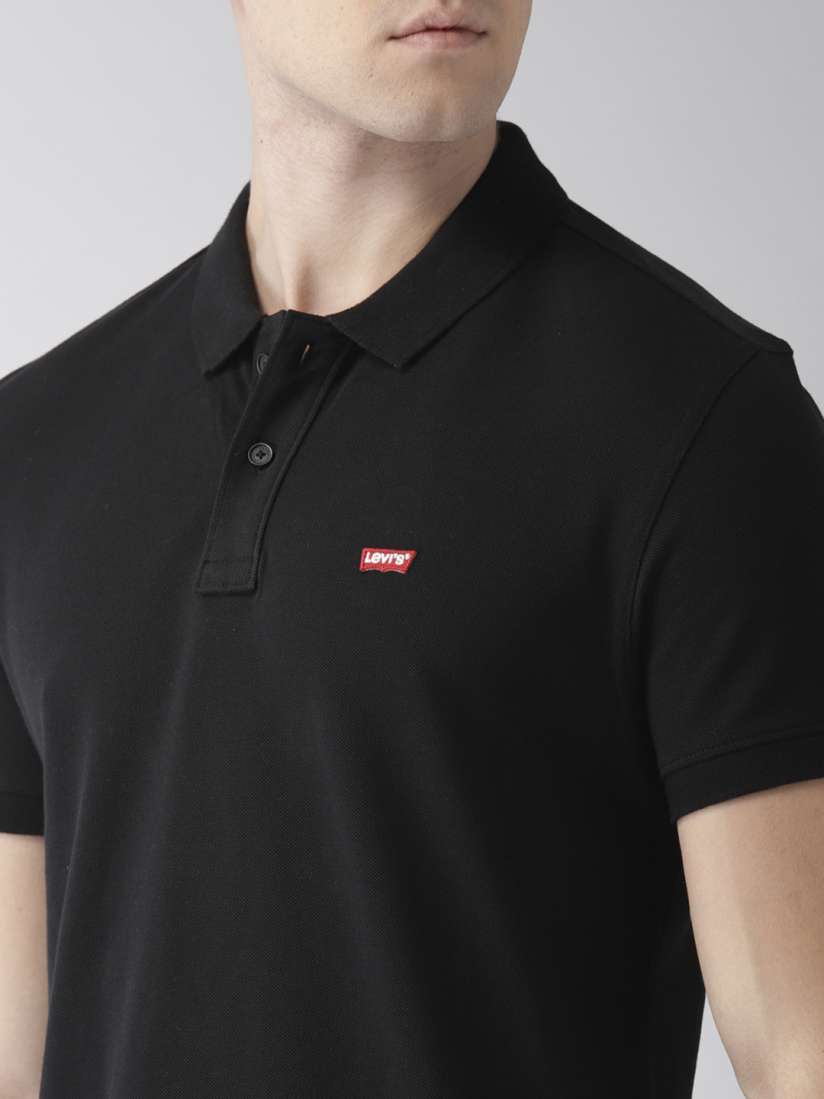 Levis black polo t shirt sales