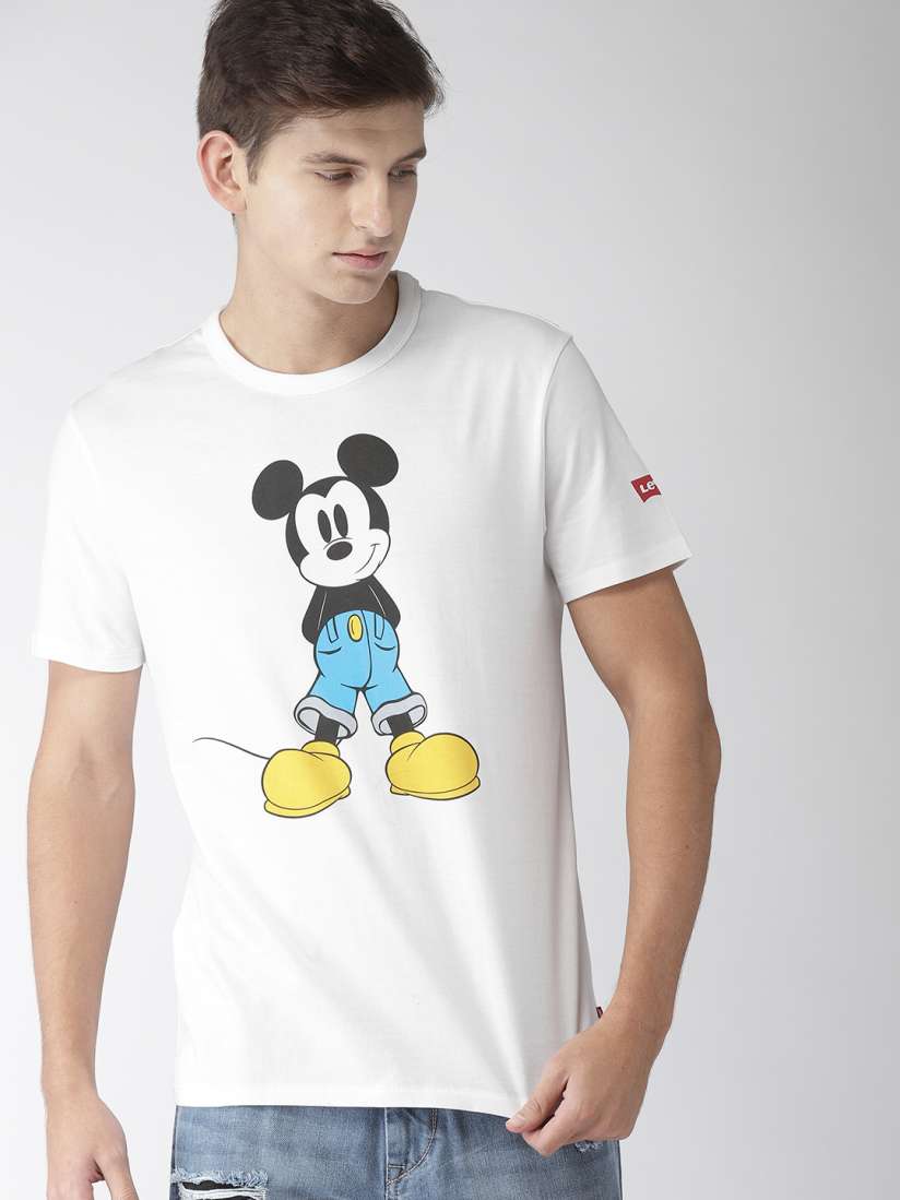 Buy Levis Men White Printed Round Neck Pure Cotton T shirt Tshirts for Men 6840887 Myntra