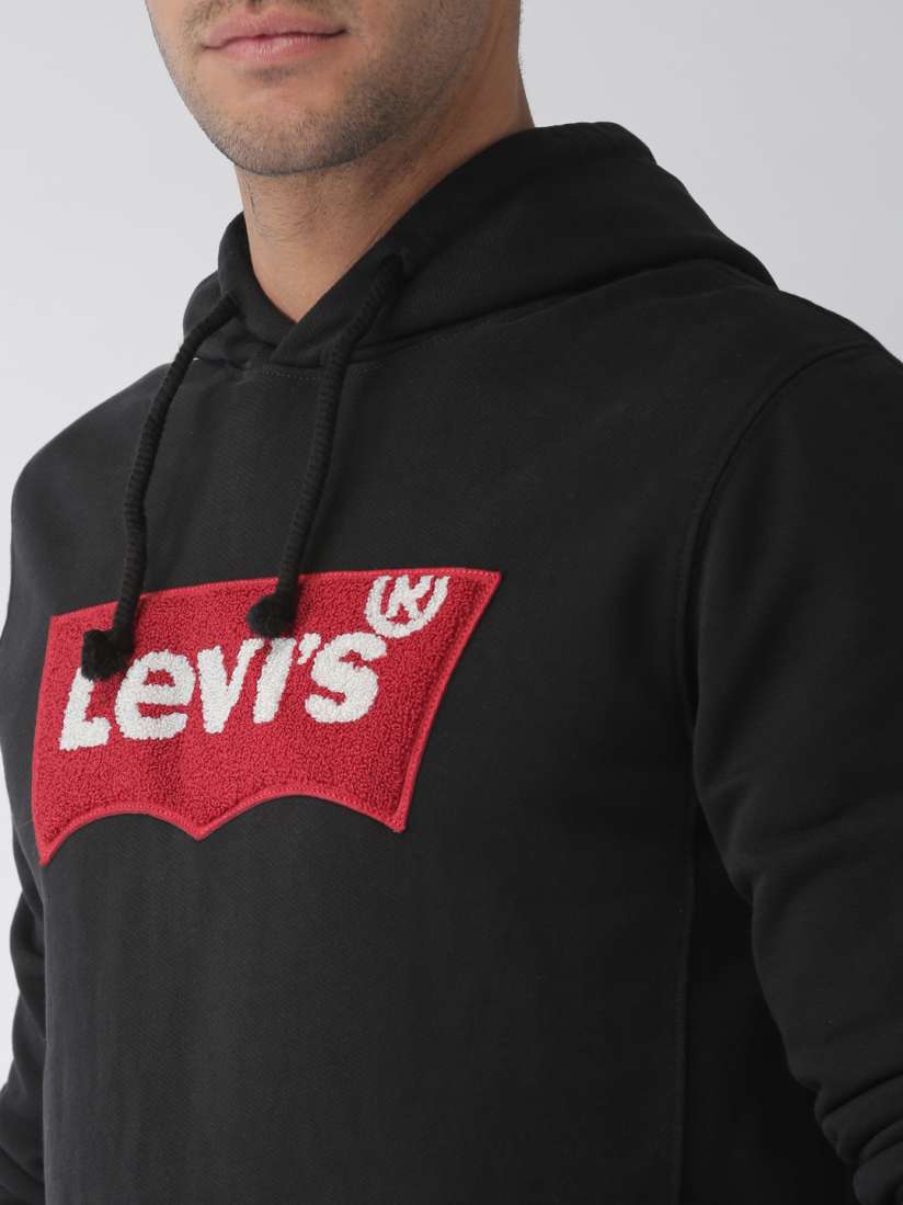 Buy Levis Men Black Red Printed Hooded Sweatshirt Sweatshirts for Men 6840936 Myntra
