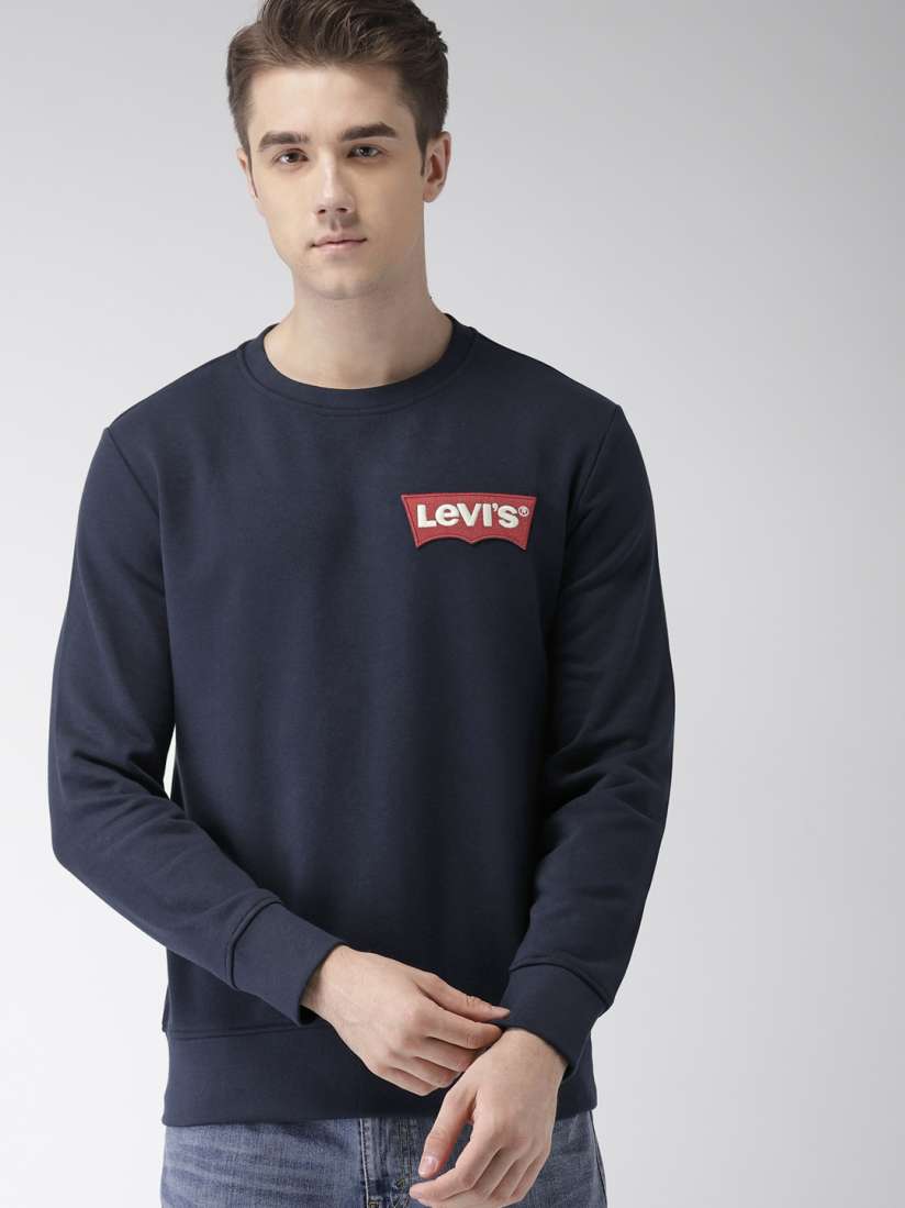 Buy Levis Men Navy Blue Solid Sweatshirt Sweatshirts for Men 6840985 Myntra