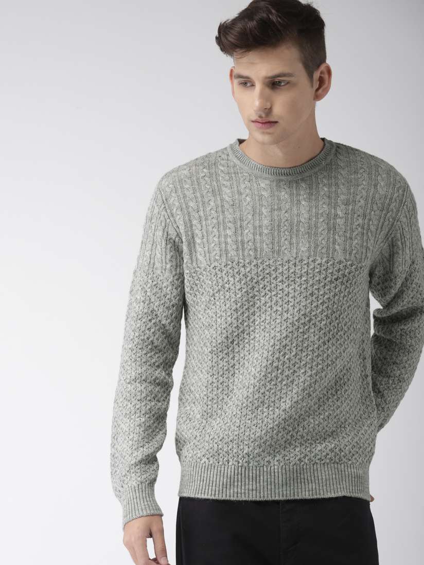 Buy Levis Men Grey Self Design Pullover Sweater Sweaters for Men 6841025 Myntra