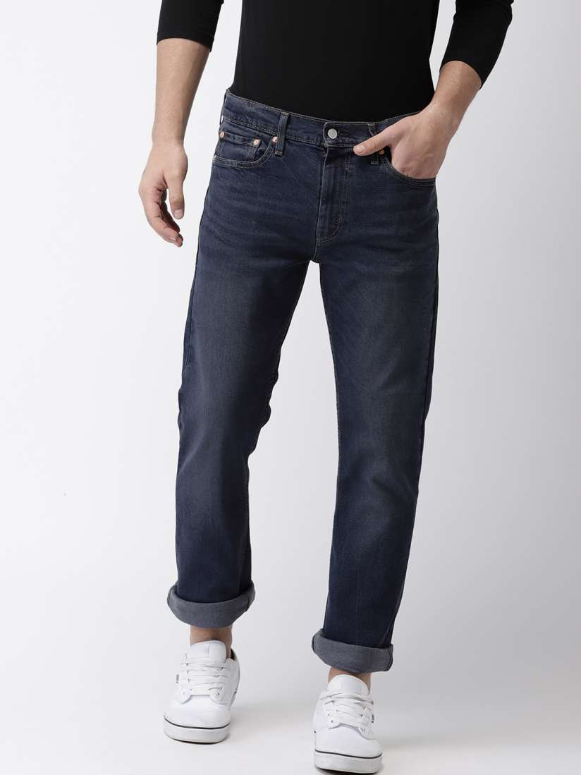 Buy Levis Men Blue Straight Slim Fit Low Rise Clean Look Stretchable Jeans Jeans for Men 6841205 Myntra