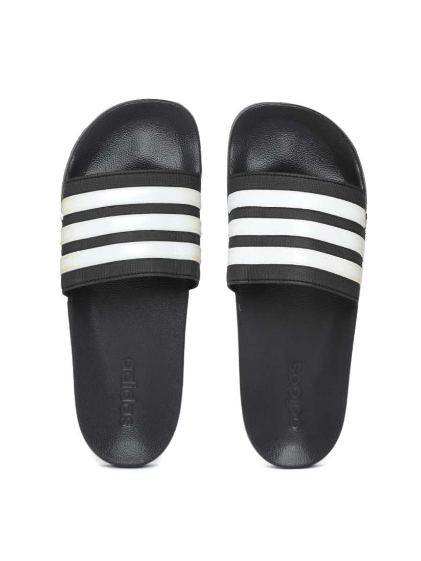 Buy ADIDAS Men Black White Striped ADILETTE SHOWER Sliders Flip Flops for Men 6842644 Myntra