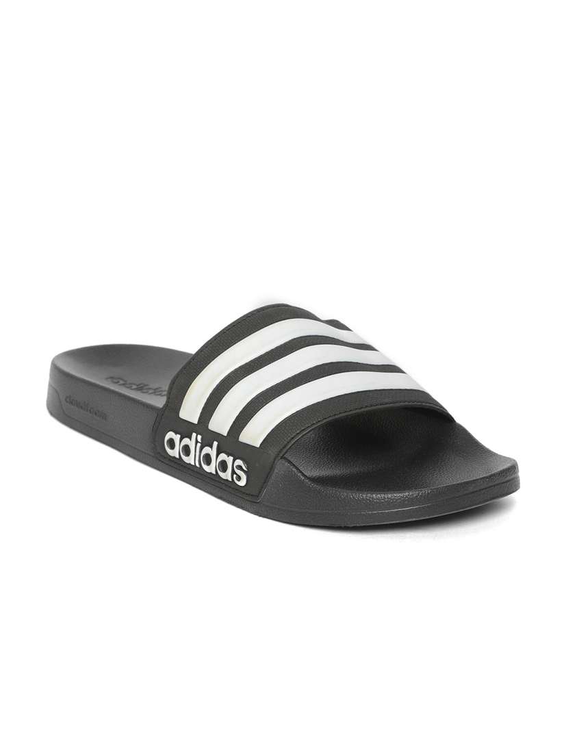 Buy ADIDAS Men Black White Striped ADILETTE SHOWER Sliders Flip Flops for Men 6842644 Myntra