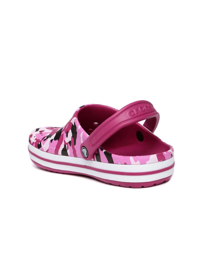 Buy Crocs Women Pink Camouflage Bayaband Printed Clogs Flip Flops for Women 6862876 Myntra