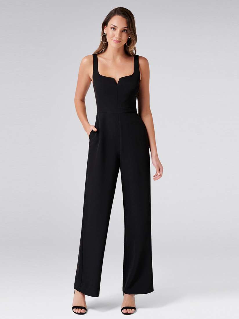 Buy Forever New Black Solid Basic Jumpsuit Jumpsuit for Women 6877485 Myntra