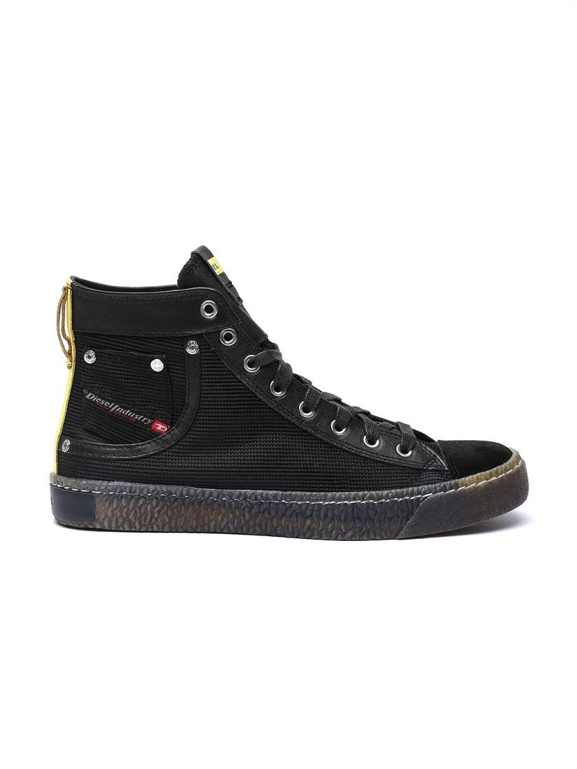 Buy DIESEL Men Black Solid Mid Top Sneakers Casual Shoes for Men 6885750 Myntra