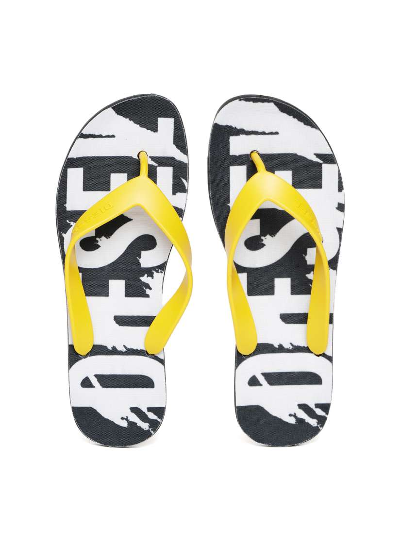 Buy DIESEL Men Black White Printed Thong Flip Flops Flip Flops for Men 6885760 Myntra
