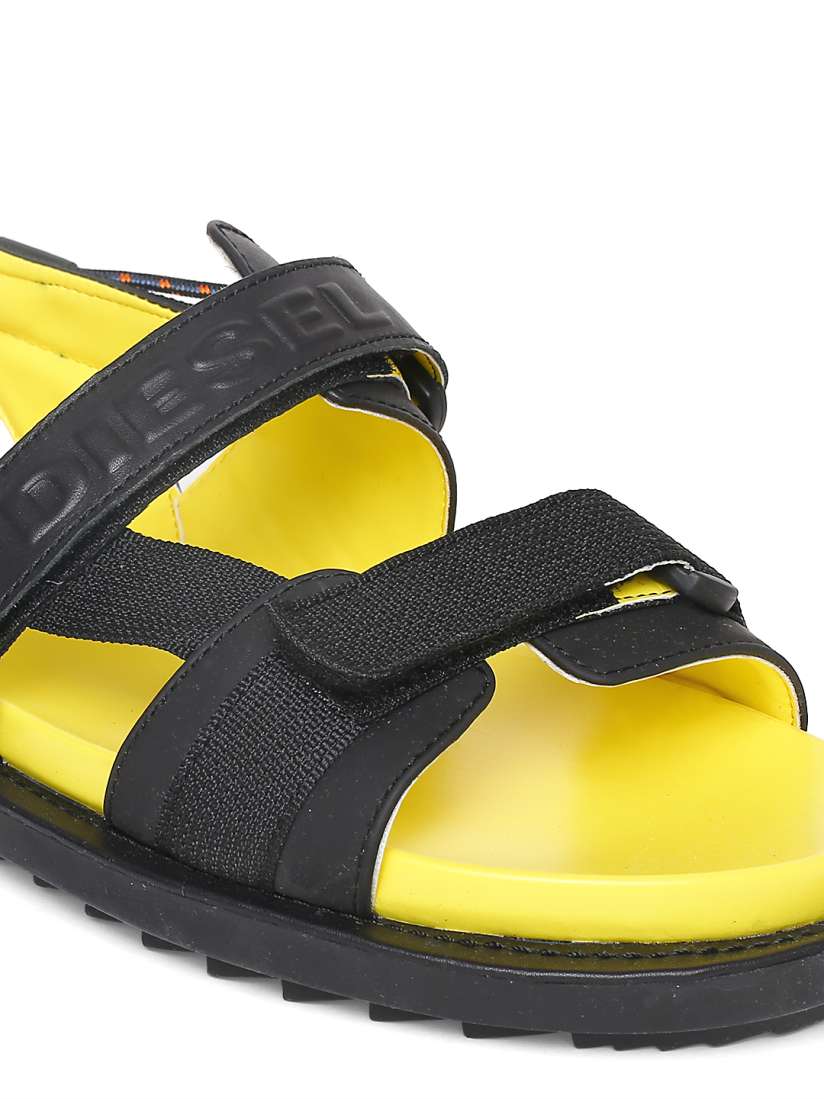 Buy DIESEL Men Black Leather Comfort Sandals Sandals for Men 6885761 Myntra